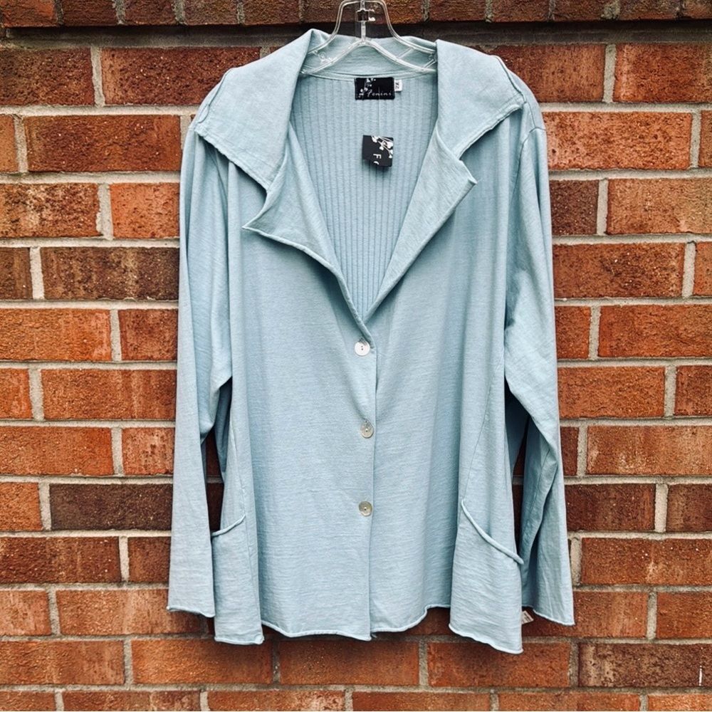 Fenini Cardigan Jacket Cotton Knit sz 2X NWT
